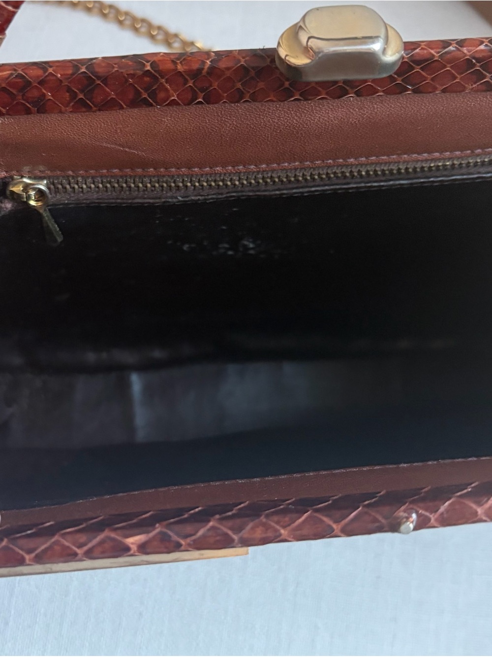 Brown python bag - Picture 5 of 14